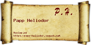 Papp Heliodor névjegykártya